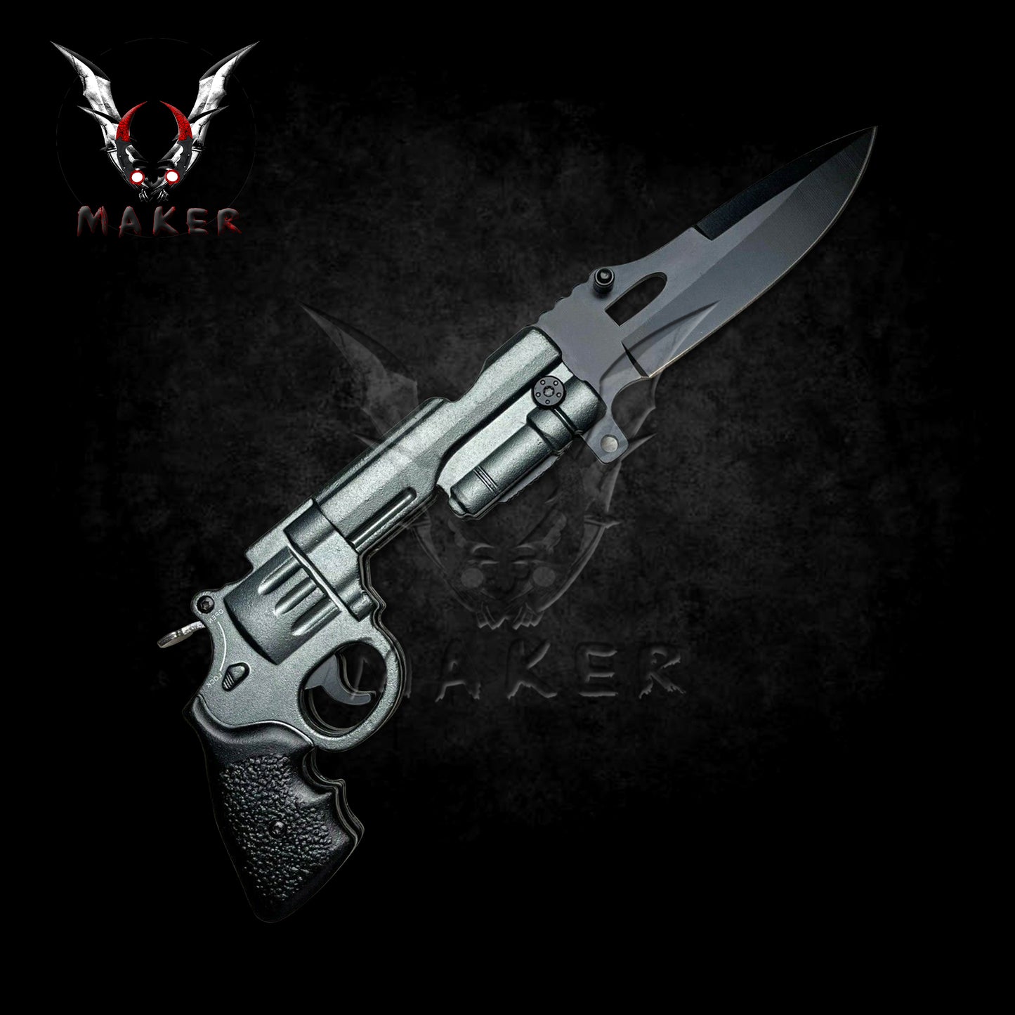 Tactical Assisted Spring 8" Knife HAND GUN Pistol Folding Pocket Knife for Hunting, Camping Gift for Father, Husband, Boyfriend, Christmas VuMaker-448