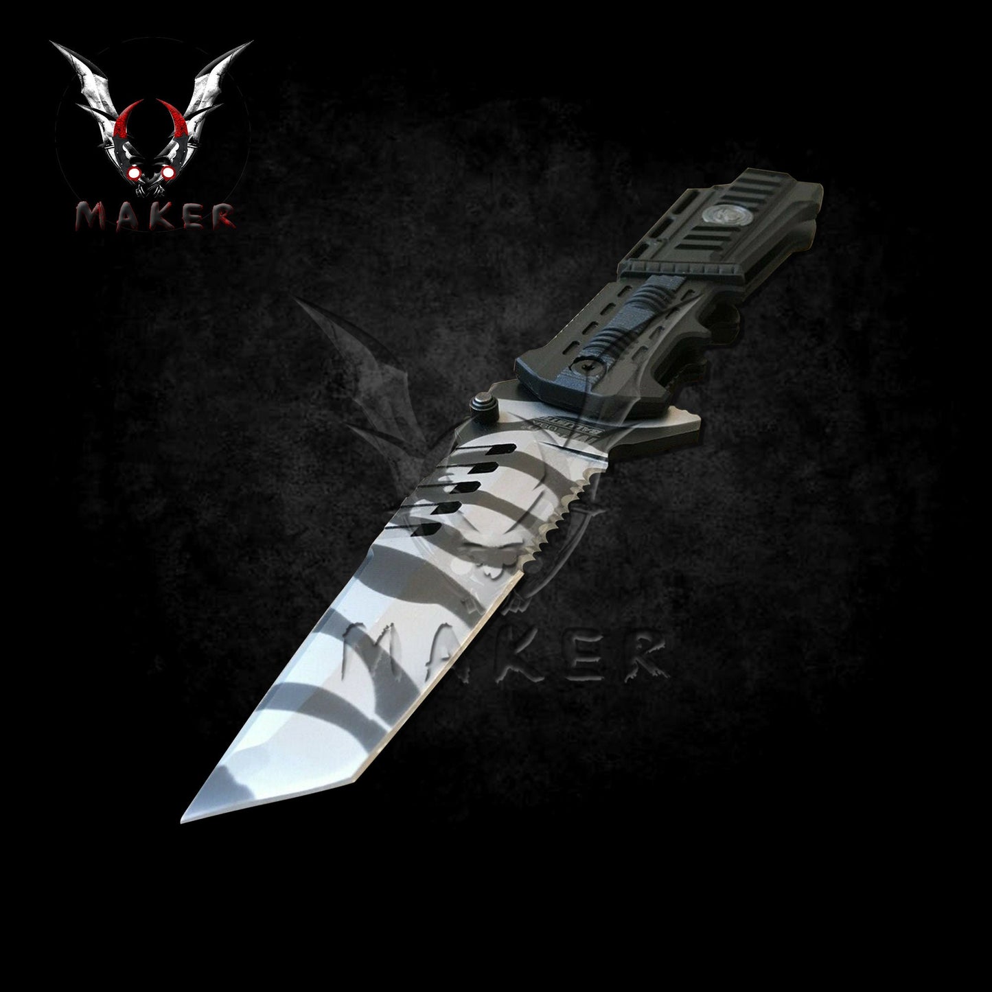 Camo Knife 9" Spring Assisted Best Folding Knife for Hunting,Camping Gift for Mens,Father, Husband, Boyfriend, Christmas - VuMaker-289