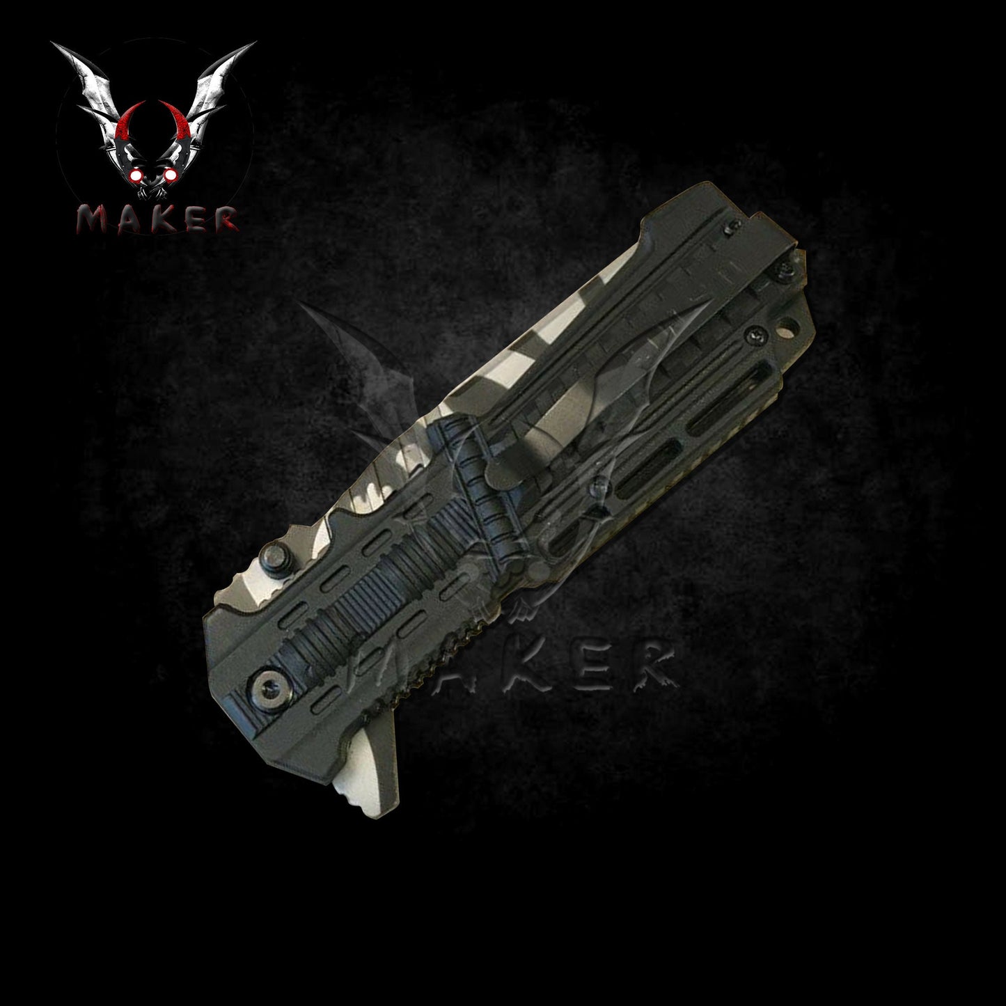 Camo Knife 9" Spring Assisted Best Folding Knife for Hunting,Camping Gift for Mens,Father, Husband, Boyfriend, Christmas - VuMaker-289