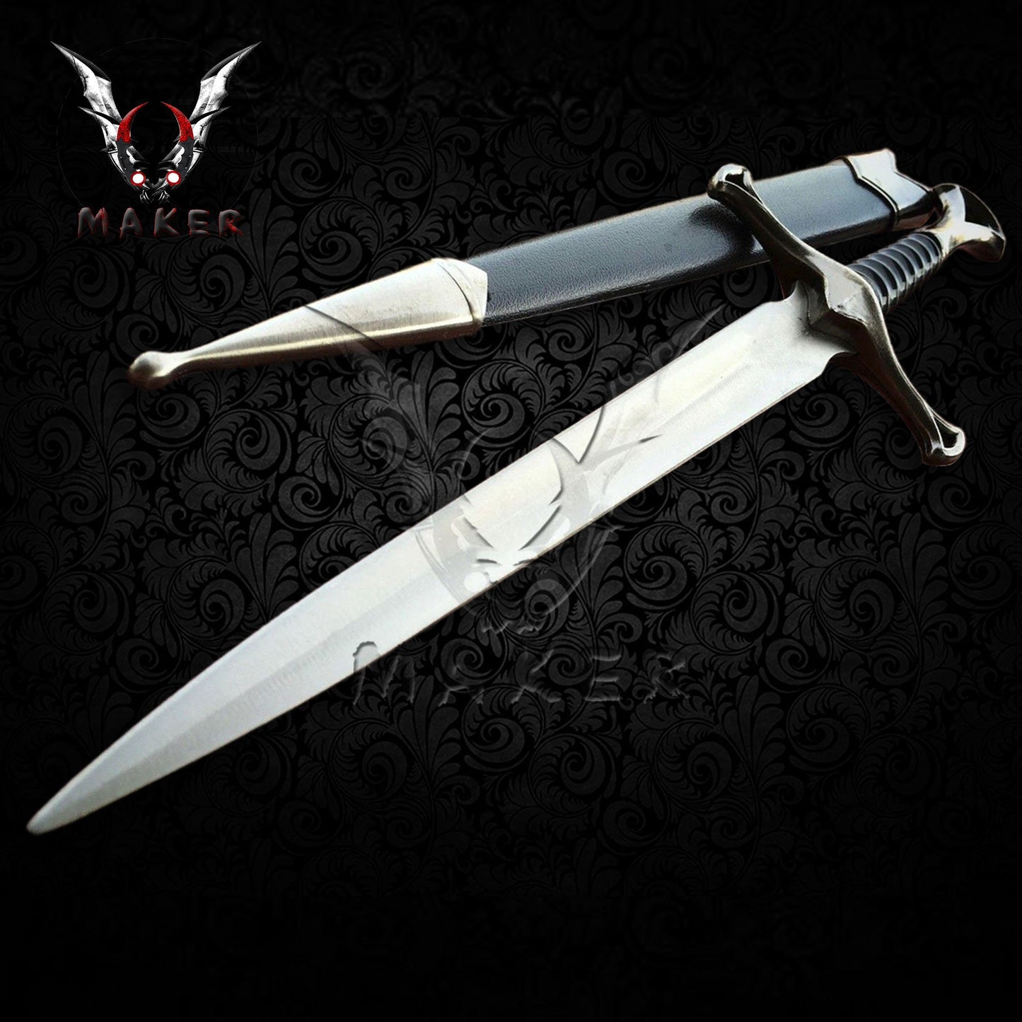 King Arthur Medieval Historical Sword Fantasy 13.5" Steel Blade Short Sword knife, Gift for men, Father, Boyfriend ,Christmas - VuMaker-817