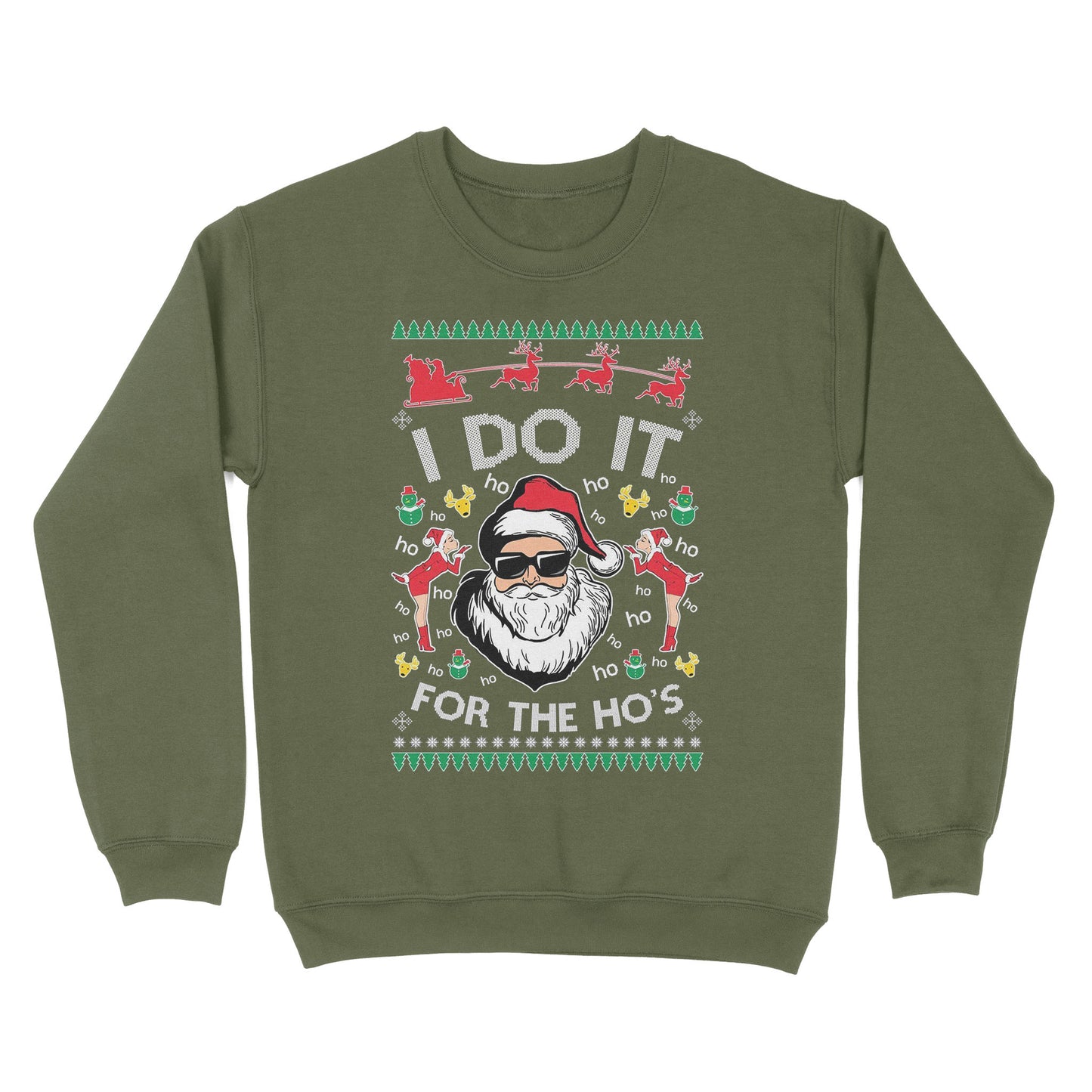 I Do It For The Ho's Funny Christmas Gift- Ugly Christmas Sweater