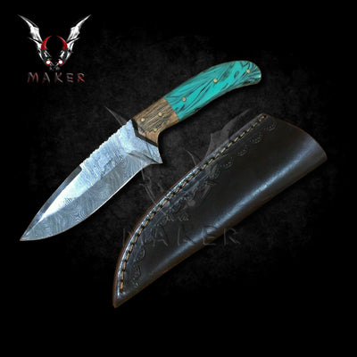 Hunting Knife 8" Damascus Steel Blade Knife for Hunting, Camping Gift for Father, Husband, Boyfriend, Christmas gift VuMaker-113