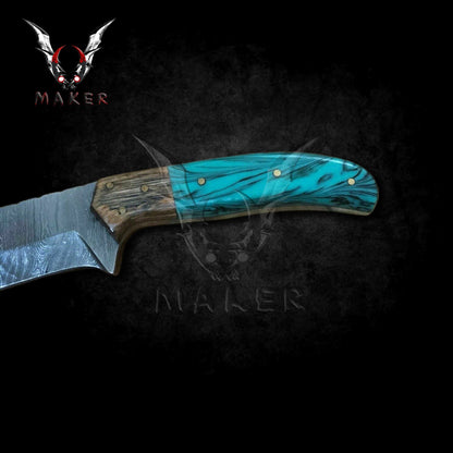 Hunting Knife 8" Damascus Steel Blade Knife for Hunting, Camping Gift for Father, Husband, Boyfriend, Christmas gift VuMaker-113