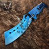 Razor Blue Spring Assisted Knife 9" Hunting Folding Steel Blade Knife Fathers day gift - VuMaker-214