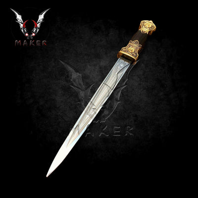 Fantasy Sword 16" Mongolian Style Hunting Steel Blade Medieval Master Sword Knife Fathers day gift boyfriend - VuMaker-351