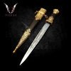 Fantasy Sword 16" Mongolian Style Hunting Steel Blade Medieval Master Sword Knife Fathers day gift boyfriend - VuMaker-351