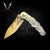 Gold Dragon Knife 9" Steel Blade Best Folding Knife for Hunting,Camping, collection Gift for Father, boyfriend, halloween. VuMaker-328