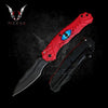 Dragon Eye Knife 8" Red Black Fantasy Hunting Folding Steel Blade Knife Fathers day gift boyfriend gift, christmas gift- VuMaker-372