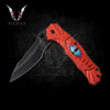 Dragon Eye Knife 8" Red Black Fantasy Hunting Folding Steel Blade Knife Fathers day gift boyfriend gift, christmas gift- VuMaker-372