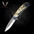 American Gold Eagle Knife 8.25" Steel Blade Best Folding Knife for Hunting,Camping, collection Gift for Father. VuMaker-480