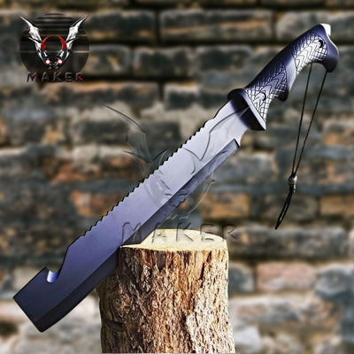 Survival Machete Knife 16" Hunting Steel Fixed Blade Knife Gift for Mens, Fathers day, boyfriend, christmas gift - VuMaker-701