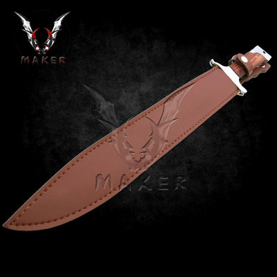 Survival Machete Razor Knife 18" Hunting Steel Blade Full Tang Wooden hand Knife Mens, Fathers day, boyfriend, christmas gift - VuMaker-702