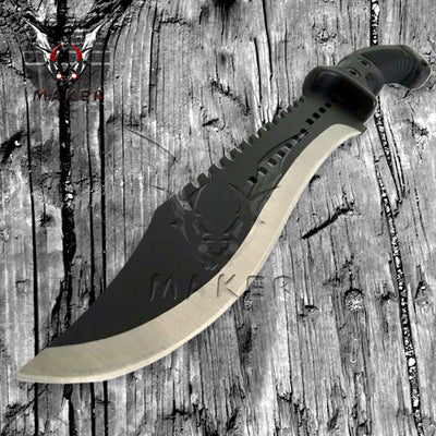 Survival Machete Knife 15.5" Hunting Steel Blade Full Tang Rubber Handle Knife Mens, Fathers day, boyfriend, christmas gift - VuMaker-704