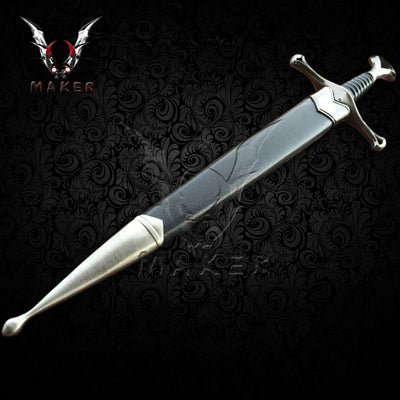 King Arthur Medieval Historical Sword Fantasy 13.5" Steel Blade Short Sword knife, Gift for men, Father, Boyfriend ,Christmas  - VuMaker-817