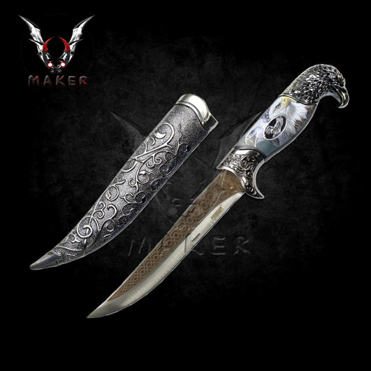 EAGLE HEAD Fantasy MEDIEVAL Fixed Blade Knife 12' Decorative Gift for Father, boyfriend, halloween, christmas VuMaker-863