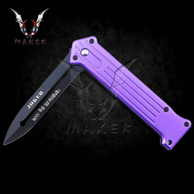 Joker Stiletto Knife 7.5" Steel Blade Assisted Open Knife for Hunting, Camping Gift for Father, Husband, Boyfriend, Christmas VuMaker-904