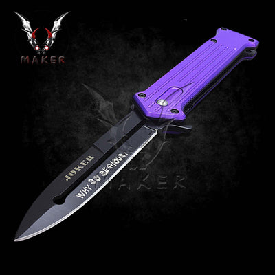 Joker Stiletto Knife 7.5" Steel Blade Assisted Open Knife for Hunting, Camping Gift for Father, Husband, Boyfriend, Christmas VuMaker-904