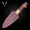 Damascus Throwing Knife 10" Wood Handle for Hunting, Camping, Survival Gift for Father, Husband, Boyfriend, Christmas VuMaker-889