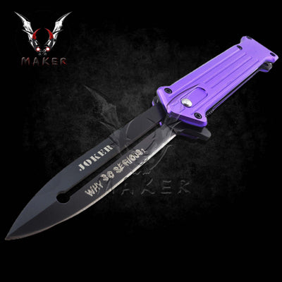 Joker Stiletto Knife 7.5" Steel Blade Assisted Open Knife for Hunting, Camping Gift for Father, Husband, Boyfriend, Christmas VuMaker-904