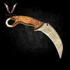 Damascus Hunting Karambit Knife 10" Rose Wood Handle Full Tang Blade for Camping, Gift for Men, Boyfriend, Father, Christmas VuMaker-947