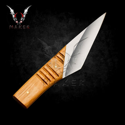 Kiridashi Knife 7" Fixed Blade Wood Handle for Hunting Camping, Survival Gift for Him, Father, Husband, Boyfriend, Christmas . VuMaker-948