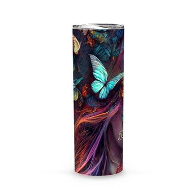 Butterfly Women Floral Tumbler Personalized- Red Head Tumbler Christmas Gift