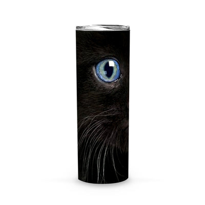 Black Cat Cute Tumbler - Cat Tumbler Halloween Christmas Gift