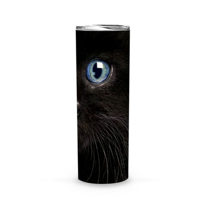 Black Cat Cute Tumbler - Cat Tumbler Halloween Christmas Gift