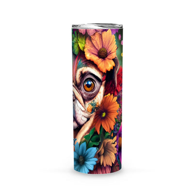 Pug Floral Cute Tumbler Personalized- Dog Floral Tumbler Christmas Gift